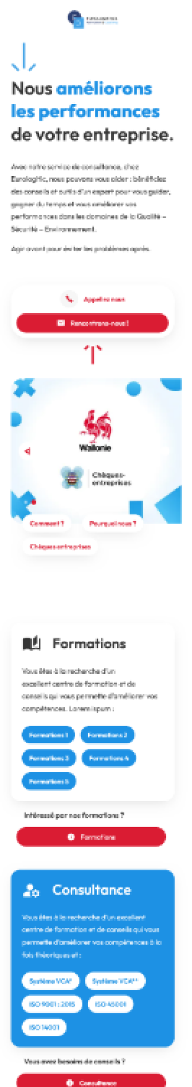 Aperçu mobile du site eurologitics.be